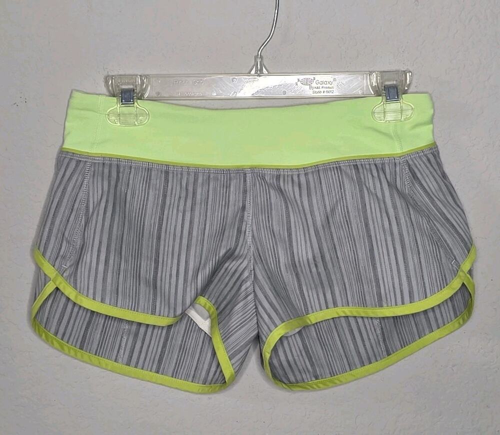 Lululemon Speed Up Shorts Sz 4 Mid-Rise 2.5” Yellow Band Women’s